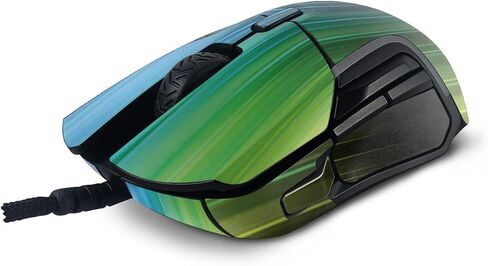MightySkins Skin Compatible with SteelSeries Rival 5 Gaming Mouse - Rainbow Streaks | Protective, Durable, and Unique Vinyl Decal wrap Cover | Easy to Apply and Change Styles | Made in The USA in Saudi Arabia