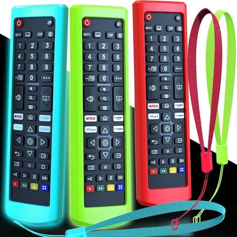 3Pack Case for LG TV Remote, Glow in The Dark Cover for LG Remote Control for Smart TV, Battery Cover Replacement Sleeve Skin Glow in The Dark Green Purple Blue in Saudi Arabia