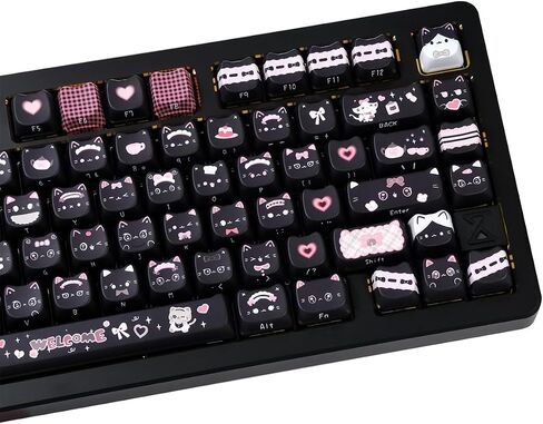 Maid Cat موضوع Dye-Subsion PBT ، ملف MAO ، 142 مفاتيح مفاتيح مخصصة لتخطيط ANSI ، MX Switches Mechanical Gaming Keyboard (Maid Cat) in Saudi Arabia