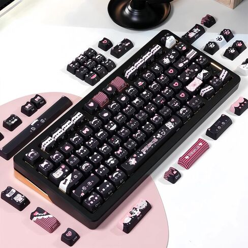 Maid Cat موضوع Dye-Subsion PBT ، ملف MAO ، 142 مفاتيح مفاتيح مخصصة لتخطيط ANSI ، MX Switches Mechanical Gaming Keyboard (Maid Cat) in Saudi Arabia