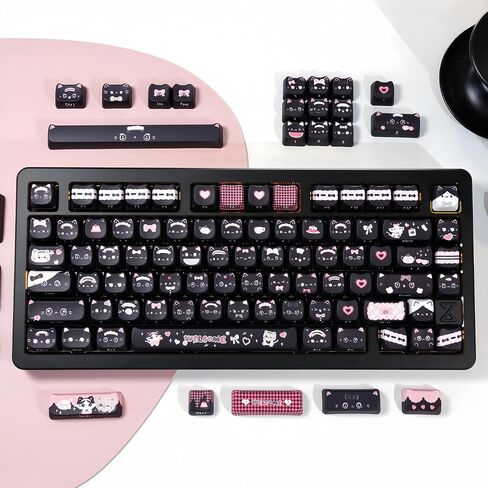 Maid Cat موضوع Dye-Subsion PBT ، ملف MAO ، 142 مفاتيح مفاتيح مخصصة لتخطيط ANSI ، MX Switches Mechanical Gaming Keyboard (Maid Cat) in Saudi Arabia