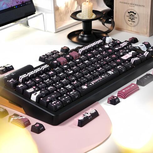 Maid Cat موضوع Dye-Subsion PBT ، ملف MAO ، 142 مفاتيح مفاتيح مخصصة لتخطيط ANSI ، MX Switches Mechanical Gaming Keyboard (Maid Cat) in Saudi Arabia