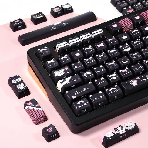 Maid Cat موضوع Dye-Subsion PBT ، ملف MAO ، 142 مفاتيح مفاتيح مخصصة لتخطيط ANSI ، MX Switches Mechanical Gaming Keyboard (Maid Cat) in Saudi Arabia