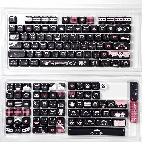 Maid Cat موضوع Dye-Subsion PBT ، ملف MAO ، 142 مفاتيح مفاتيح مخصصة لتخطيط ANSI ، MX Switches Mechanical Gaming Keyboard (Maid Cat) in Saudi Arabia