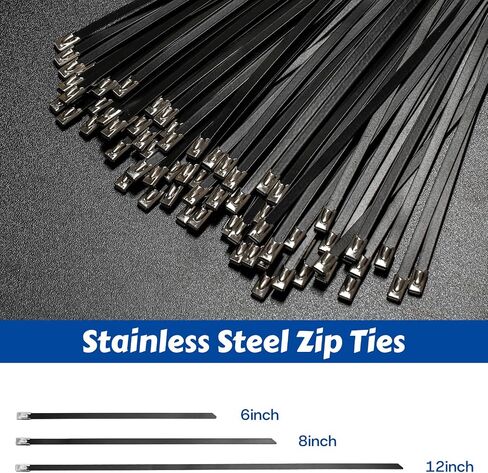 Stainless Zip Ties Heavy Duty Outdoor Metal Zip Ties Gun Set Fastening Cable Gun Tool with 300 PCS Ties for Chain Link Fence, Exhaust Pipe, Farms, Poultry Fence in Saudi Arabia