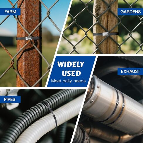 Stainless Zip Ties Heavy Duty Outdoor Metal Zip Ties Gun Set Fastening Cable Gun Tool with 300 PCS Ties for Chain Link Fence, Exhaust Pipe, Farms, Poultry Fence in Saudi Arabia