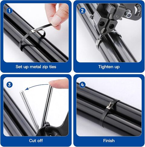 Stainless Zip Ties Heavy Duty Outdoor Metal Zip Ties Gun Set Fastening Cable Gun Tool with 300 PCS Ties for Chain Link Fence, Exhaust Pipe, Farms, Poultry Fence in Saudi Arabia