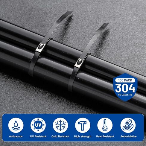 Stainless Zip Ties Heavy Duty Outdoor Metal Zip Ties Gun Set Fastening Cable Gun Tool with 300 PCS Ties for Chain Link Fence, Exhaust Pipe, Farms, Poultry Fence in Saudi Arabia