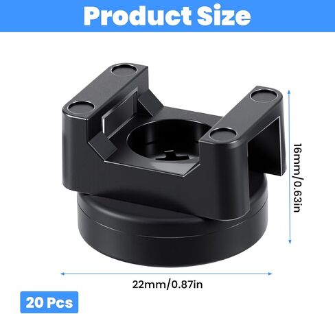 20pcs قاعدة التعادل zip الكابل المغناطيسي ، وعلاقات الكابلات متعددة الأغراض قاعدة مقاطع مقطع سلك التثبيت ، وتوازم حامل الخدمة الثقيلة للتنظيم الكهربائي in Kuwait