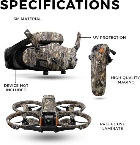 DRONE SNOOD متوافق مع DJI AVATA 2 BUNDLE (2024) - DRT - Premium 3M Vinyl Wrap Decal Cover - من السهل تطبيق | مصنوع في الولايات المتحدة الأمريكية من قبل Mayyskins in Saudi Arabia