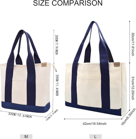 Canvas Tote Bag Casual Multi pockets Handbags Large Capacity Shopping Shoulder Bag with Pocket Bags Work Purses in Kuwait