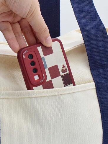 Canvas Tote Bag Casual Multi pockets Handbags Large Capacity Shopping Shoulder Bag with Pocket Bags Work Purses in Kuwait