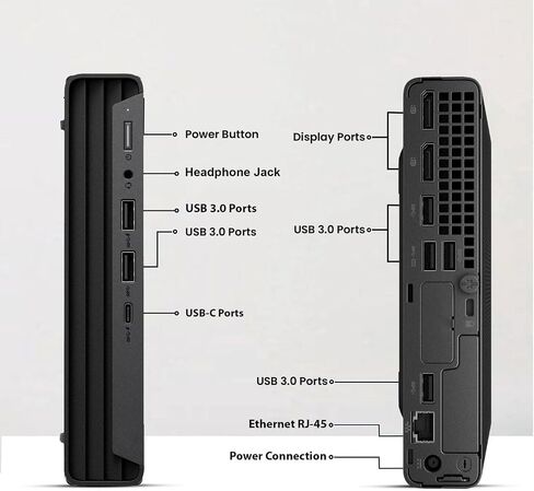 BTO HP Prodesk 600 G6 Mini Desktop Computer PC ، Intel Core I5-10500T 10th Gen. (6 Core) 32GB DDR4 RAM ، 512GB PCIE NVME SSD ، USB C ، WIFI المدمج ، لوحة المفاتيح اللاسلكية والماوز ، Windows 11 Pro (متجدد) in Kuwait