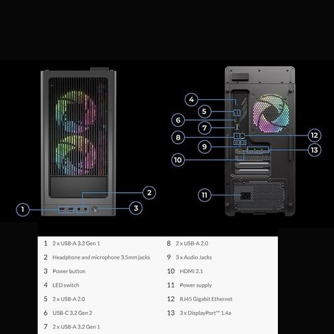 Lenovo Legion T5 High-Performance Gaming Tower Desktop ، Intel Core I7-13700F ، Nvidia Geforce RTX 4060 TI ، 64GB DDR5 RAM ، 2TB SSD + 2TB HDD ، HDMI ، لوحة المفاتيح السلكية ، WI-FI 6 ، Windows 11 Pro ، Black. in Kuwait