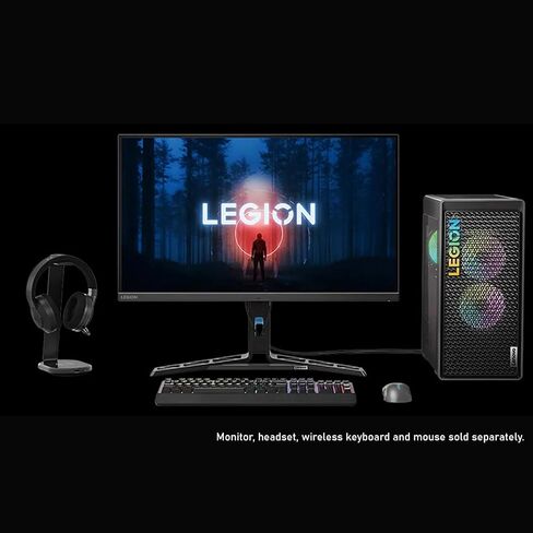 Lenovo Legion T5 High-Performance Gaming Tower Desktop ، Intel Core I7-13700F ، Nvidia Geforce RTX 4060 TI ، 64GB DDR5 RAM ، 2TB SSD + 2TB HDD ، HDMI ، لوحة المفاتيح السلكية ، WI-FI 6 ، Windows 11 Pro ، Black. in Kuwait