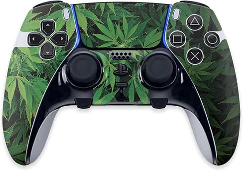 Mayyskins الجلد متوافق مع PS5 DualSense Edge Controller - Weed | غلاف الالتفاف الواقي ، الدائم ، والفريد من نوعه | من السهل تطبيق وتغيير الأنماط | صنع في الولايات المتحدة in Saudi Arabia