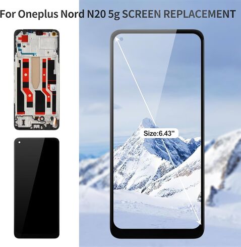 TFT لـ OnePlus NORD N20 5G شاشة استبدال OnePlus NORD N20 5G LCD Digitizer لـ OnePlus GN2200 استبدال الشاشة اللمس مع إطار CPH2459 أسود (بدون وظيفة بصمة الإصبع) in Kuwait