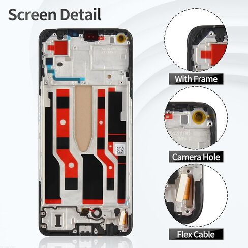 TFT لـ OnePlus NORD N20 5G شاشة استبدال OnePlus NORD N20 5G LCD Digitizer لـ OnePlus GN2200 استبدال الشاشة اللمس مع إطار CPH2459 أسود (بدون وظيفة بصمة الإصبع) in Kuwait