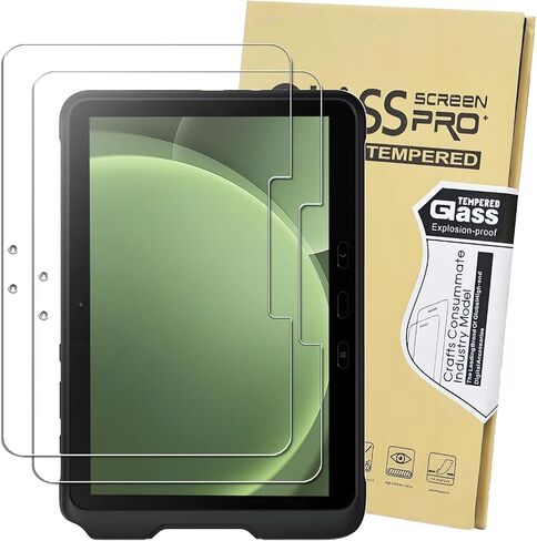 حزمة Keanboll 2 مصممة لـ 2025 New Samsung Galaxy Tab Active5 Pro 10.1 "واقي شاشة زجاجي مقسّر ، (X350/X356B) in Kuwait