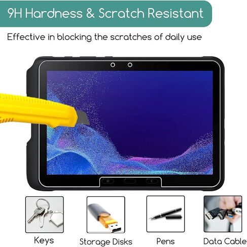 حزمة Keanboll 2 مصممة لـ 2025 New Samsung Galaxy Tab Active5 Pro 10.1 "واقي شاشة زجاجي مقسّر ، (X350/X356B) in Kuwait