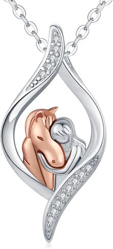 TRISHULA Horse Necklace for Women, Graduation Gift 925 Sterling Silver Girls with Horse Oxidation Pendant Horse Jewelry Gift for Mom Daughter Christmas Birthday in Kuwait