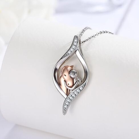 TRISHULA Horse Necklace for Women, Graduation Gift 925 Sterling Silver Girls with Horse Oxidation Pendant Horse Jewelry Gift for Mom Daughter Christmas Birthday in Kuwait