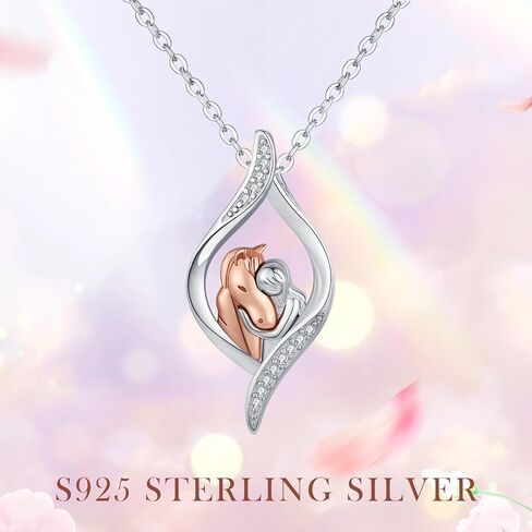 TRISHULA Horse Necklace for Women, Graduation Gift 925 Sterling Silver Girls with Horse Oxidation Pendant Horse Jewelry Gift for Mom Daughter Christmas Birthday in Kuwait