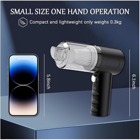 Mini Vacuum Cleaner Cordless Handheld 4000pa, Rechargeable Computer Vacuum Keyboard Cleaner, Portable Mini Vacuum for Desk Car Laptop Sewing Machine Pet House, Black，2024-VCC2 EI-V7 in Saudi Arabia