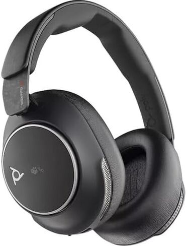 Poly (Plantronics Voyager Surround 80 UC Noise-Canceling Wireless Over-Ear Headset (8G7T9AA) Bundle Including: P-Bank Battery, Goby Labs Headphone Cleaner, Headphone Stand, Fiber Cloth in Saudi Arabia
