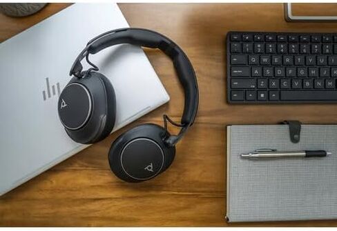 Poly (Plantronics Voyager Surround 80 UC Noise-Canceling Wireless Over-Ear Headset (8G7T9AA) Bundle Including: P-Bank Battery, Goby Labs Headphone Cleaner, Headphone Stand, Fiber Cloth in Saudi Arabia