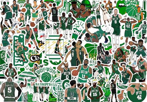 100 PCS Boston American American Celtics Basketic Star Star Process for BottoD ، الكمبيوتر المحمول ، الدراجات ، الكمبيوتر ، دراجة نارية ، حالة سفر ، شارات ملصقات الديكور شارات السيارة in Kuwait