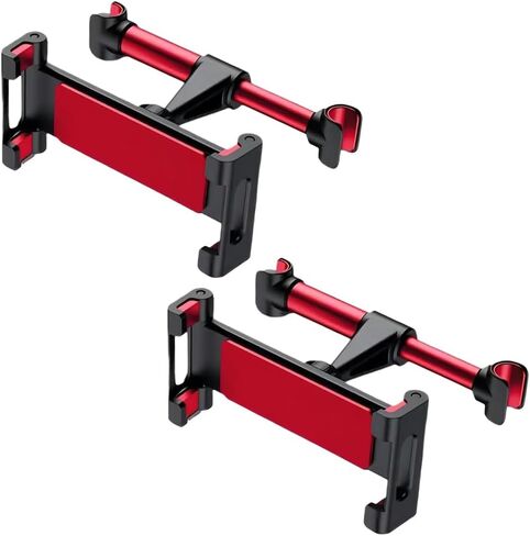 Car Headrest Stand - Advanced Rotatable Lazy Stand for Mobile Phones, Tablets, Gaming Devices 4.7-12.9 inch Device Use C Style (Red) in Saudi Arabia