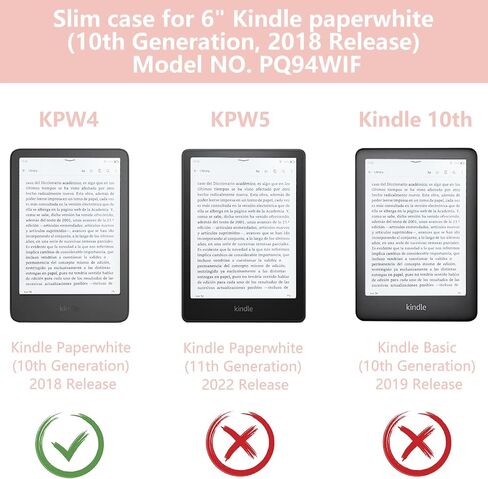 Morock Slim Case لـ 6 "Kindle Paperwhite 10th Generation 2018 الإصدار (الطراز رقم PQ94WIF) ، غطاء جلدي خفيف الوزن مع حزام يدوي ، حالة الاستيقاظ/النوم التلقائي لقارئ Amazon E ، Khaki Leopard Print in Kuwait