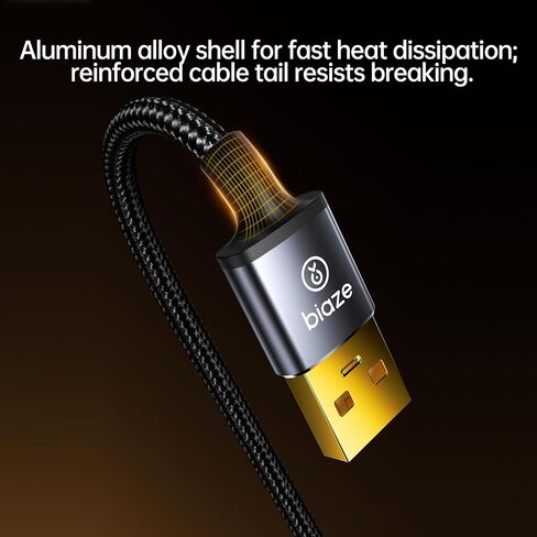 USB 3.0 Male to Male Cable, 1M/3.3FT USB A to A Cord for Data Transfer and Power, Aluminum Shell, Braided USB to USB Cable for Hard Drive Enclosure, Laptop, Cooling Pad, TV Box in Kuwait