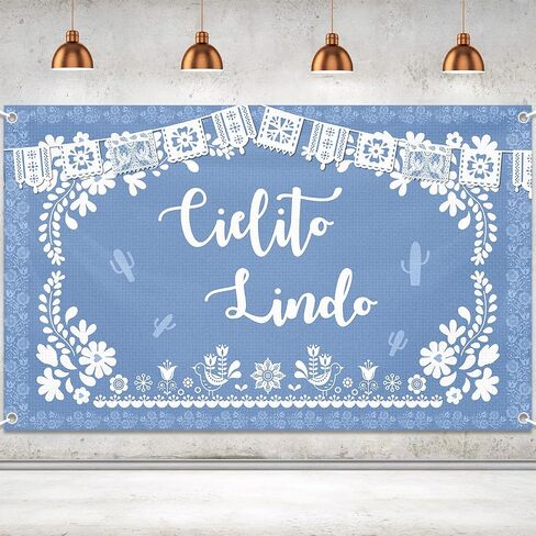 Brown Cielito Lindo Backdrop for Cielito Lindo Party Decoration, Talavera Party Decor, 6 x 3.6 Ft in Saudi Arabia