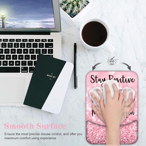 لوحة فأر Lateefah مع راحة معصم ، وسادة الماوس المريحة 3 في 1 ومواد لوحة مفاتيح راحة الهلام Mousepad مع تخفيف آلام المعصم مع المعصم ووسادة الكتابة السهلة للمنزل ، المكتب (Pink Stay Evential) in Kuwait