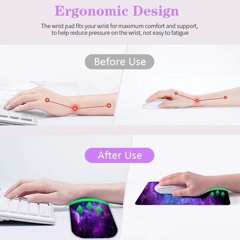 لوحة فأر Lateefah مع راحة معصم ، وسادة الماوس المريحة 3 في 1 ومواد لوحة مفاتيح راحة الهلام Mousepad مع تخفيف آلام المعصم مع المعصم ووسادة الكتابة السهلة للمنزل ، المكتب (Pink Stay Evential) in Kuwait