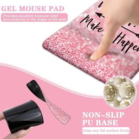 لوحة فأر Lateefah مع راحة معصم ، وسادة الماوس المريحة 3 في 1 ومواد لوحة مفاتيح راحة الهلام Mousepad مع تخفيف آلام المعصم مع المعصم ووسادة الكتابة السهلة للمنزل ، المكتب (Pink Stay Evential) in Kuwait