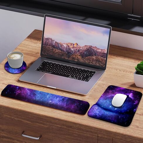 لوحة فأر Lateefah مع راحة معصم ، وسادة الماوس المريحة 3 في 1 ومواد لوحة مفاتيح راحة الهلام Mousepad مع تخفيف آلام المعصم مع المعصم ووسادة الكتابة السهلة للمنزل ، المكتب (Pink Stay Evential) in Kuwait