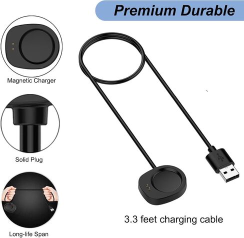 Emilydeals Charger for Amazfit Balance/T-Rex 3, Replacement USB Charging Cable Cord Dock for Amazfit Balance, T-Rex 3 Smart Watch (3.3ft/1m) (2) in Kuwait