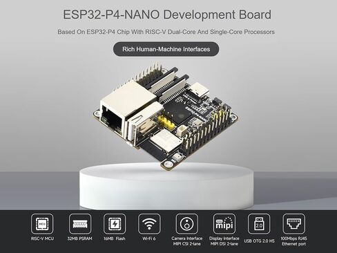 ESP32-P4-NANO Development Board Based on ESP32-P4 Chip with RISC-V Dual-core and Single-core Processors, Onboard MIPI-CSI, MIPI-DSI, USB 2.0 OTG, ETH, SDIO 3.0 TF Card Slot, etc. Interfaces in Saudi Arabia