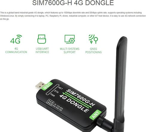 4G LTE USB MODEM ، LTE/4G 150 MBPS USB MOPPLOULE مع فتحة بطاقة SIM ، جهاز التوجيه HOTPOT MINI ذو السرعة العالية ، يدعم USB ، UART للكمبيوتر الشخصي ، الكمبيوتر الصناعي in Saudi Arabia