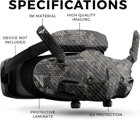 Carbon Fiber Drone Skin Compatible with DJI Goggles 3 - Camo Dots - Premium 3M Vinyl Protective Wrap Decal Cover - Easy to Apply | Crafted in The USA by MightySkins in Saudi Arabia