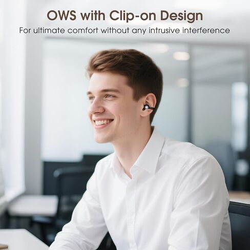 سماعات أذن مقطع ، راحة خفيفة الوزن مع تصميم مضاد للقطرات مفتوحة أذن أذن من Bluetooth 5.4 ، بطارية 50 ساعة سماعات أذن مفتوحة ، مقاومة للماء ، مثالية للارتداء النظارات والرياضة والتدريبات in Kuwait