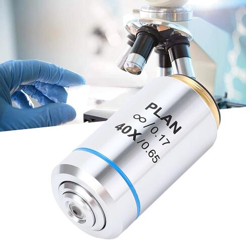 Infinity Objective Lens 40X Wide Viewing High Transmittance 195 Microscope Objective Lens Brass Stainless Steel Professional Biological Microscopes in Saudi Arabia