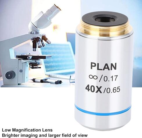 Infinity Objective Lens 40X Wide Viewing High Transmittance 195 Microscope Objective Lens Brass Stainless Steel Professional Biological Microscopes in Saudi Arabia
