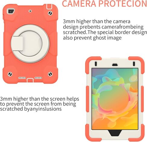 حالة متوافقة مع iPad mini4/mini 5 ، مع مقبض الدوار والوقوف والحزام ، الحالات المتوافقة مع قرص السيليكون الناعم ، حالة الحماية in Kuwait