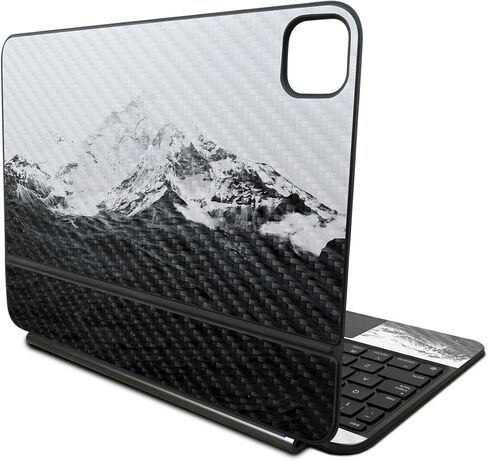 Carbon Fiber Skin Compatible with Apple Magic Keyboard for iPad Pro 11‑inch (M4) 2024 - Mountain Waves - Premium 3M Vinyl Protective Decal Cover - Easy to Apply | Crafted in The USA by MightySkins in Saudi Arabia