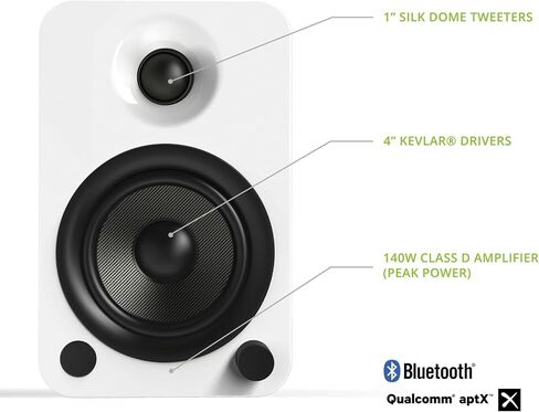 مكبرات صوت Kanto Yu4 مع Bluetooth و Phono Preamp ، Gloss White (متجدد) in Kuwait