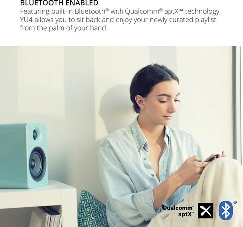 مكبرات صوت Kanto Yu4 مع Bluetooth و Phono Preamp ، Gloss White (متجدد) in Kuwait